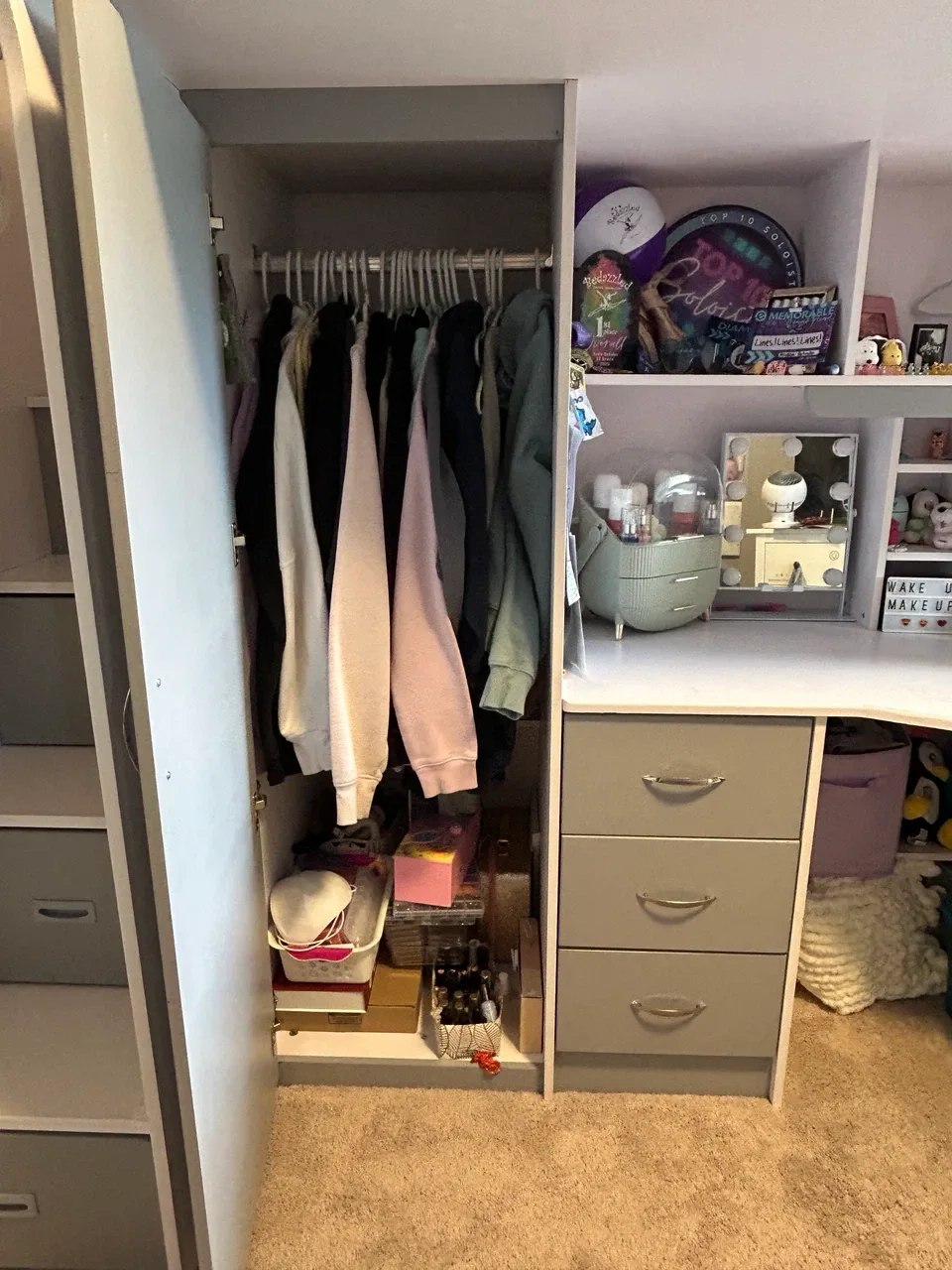 JYSK Loft Bed with Desk and Closet plus drawers and shelves - photo 5