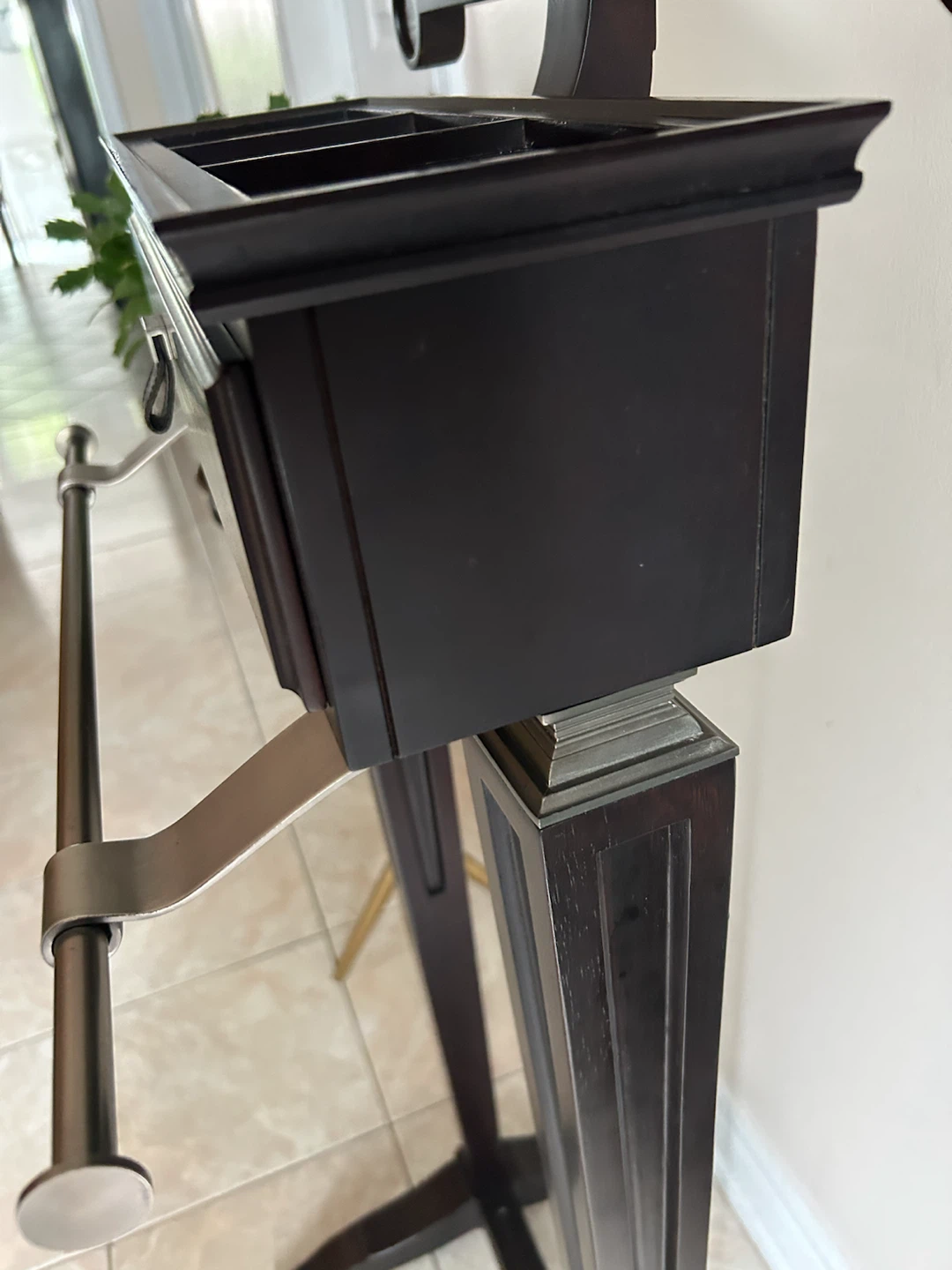 Wooden Valet Stand with Drawer and Compartments - photo 4
