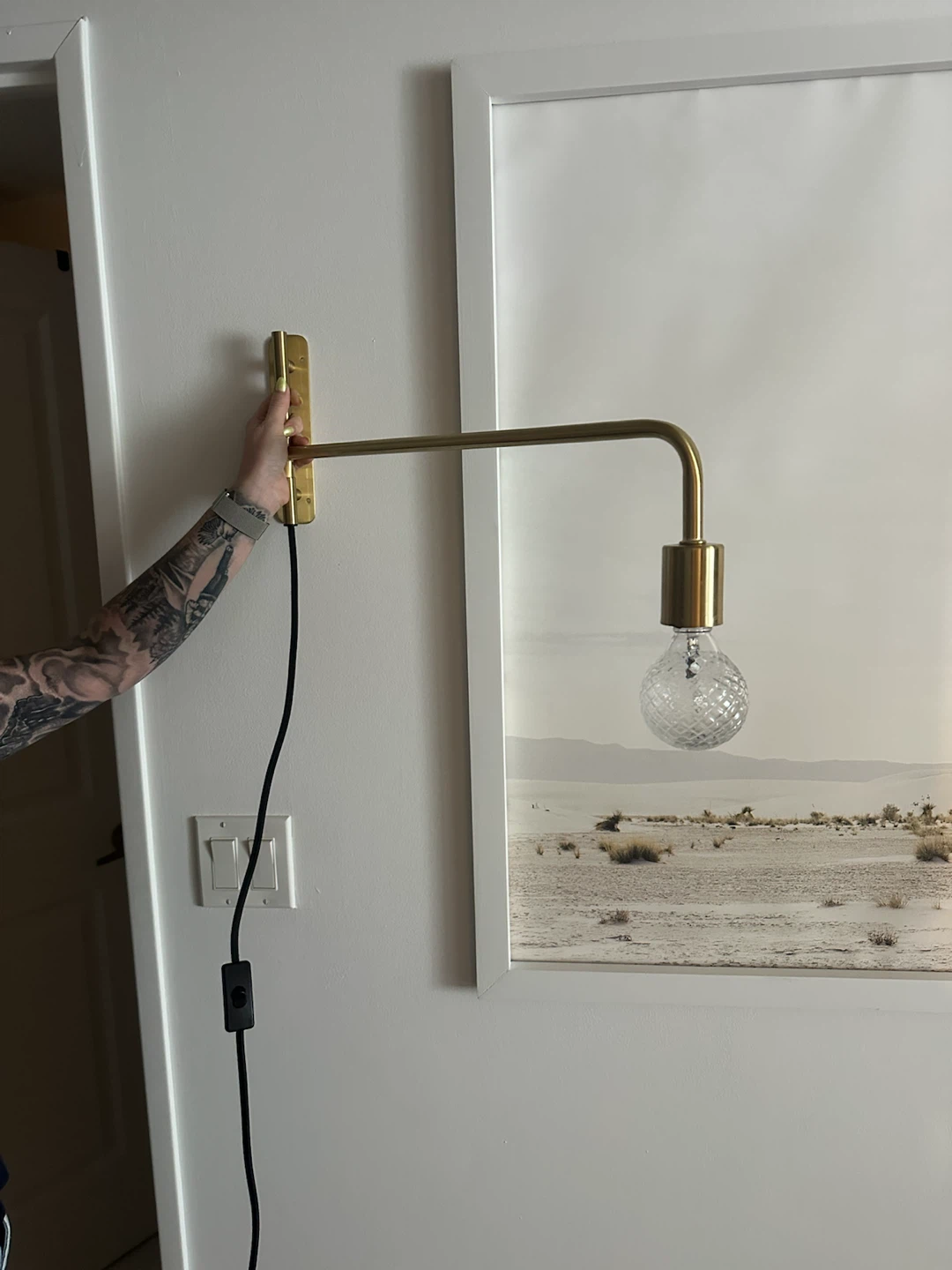 CB2 Brass Swinging Arm Wall Lamps - photo 2