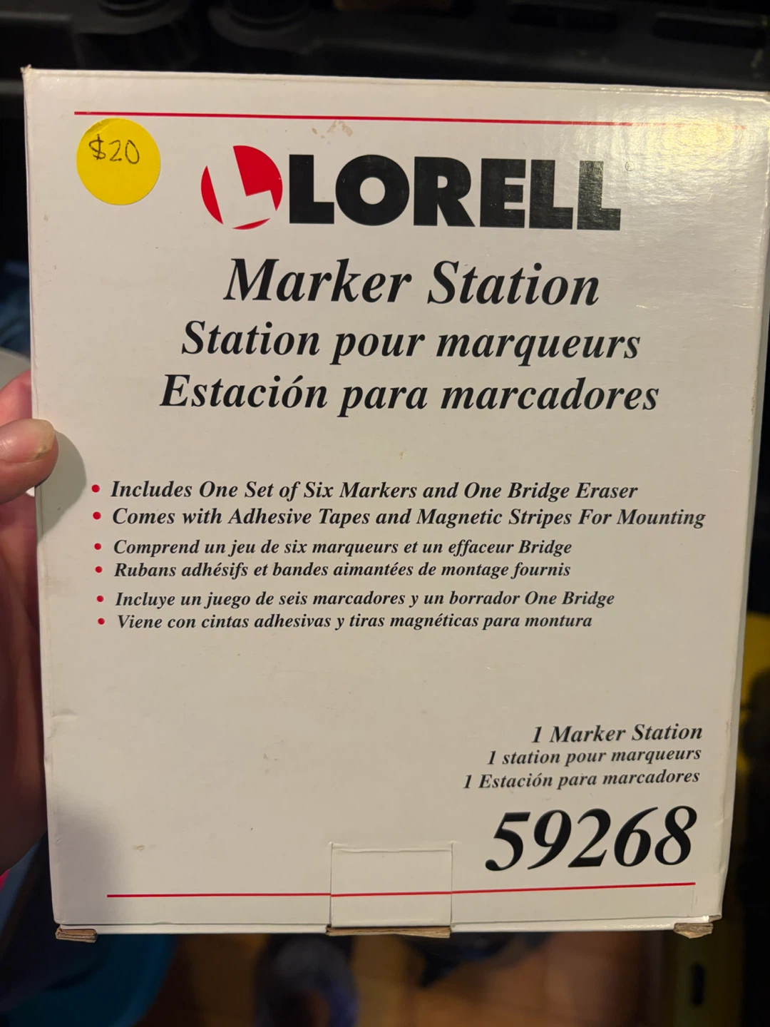 Lorell Marker Station with 6 Markers and Eraser