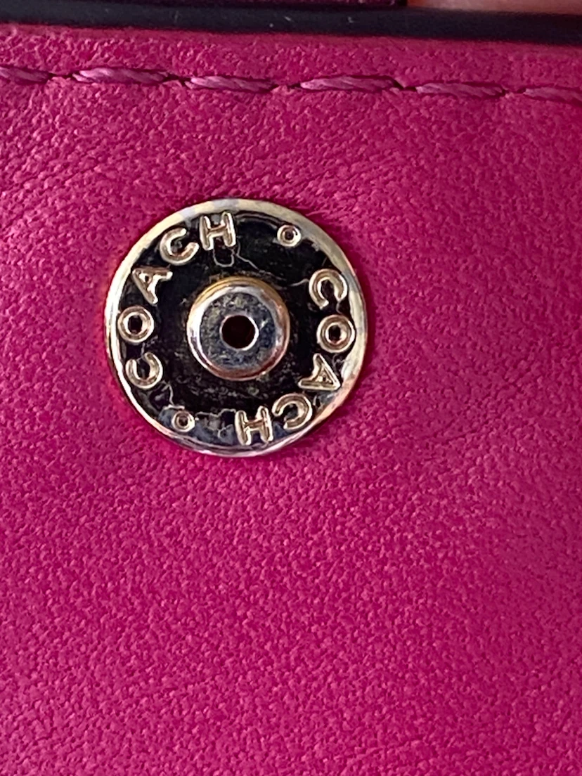 Coach Red Leather Shoulder Bag with Gold Chain - photo 4