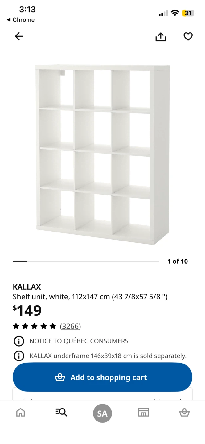 IKEA KALLAX Shelf Unit White with 6 inserts - photo 2