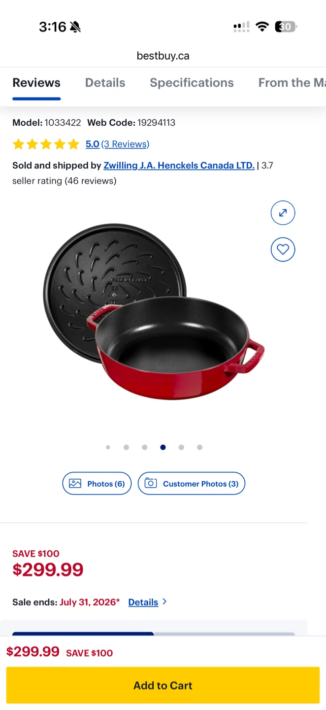 Staub 11" Red Cast Iron Pan - photo 4