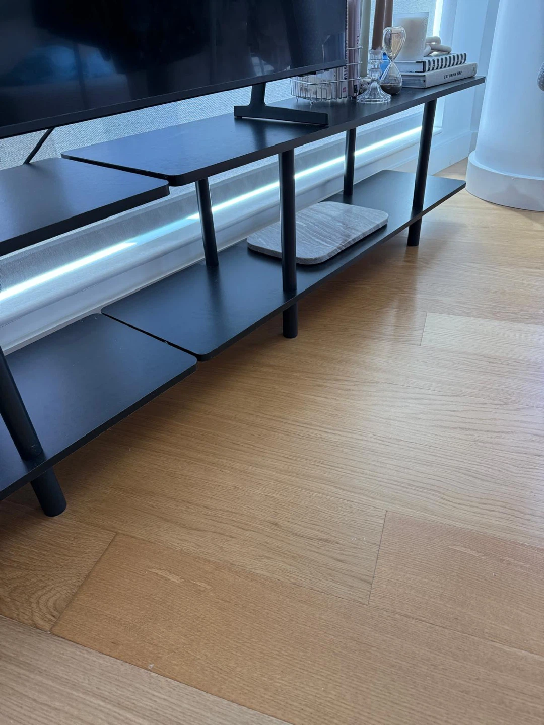 TV stand tv shelf black lowboard 2x