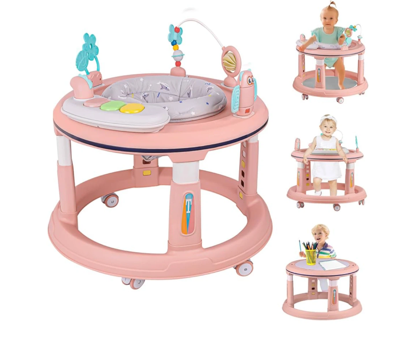 Pink Baby Activity Walker with Toys