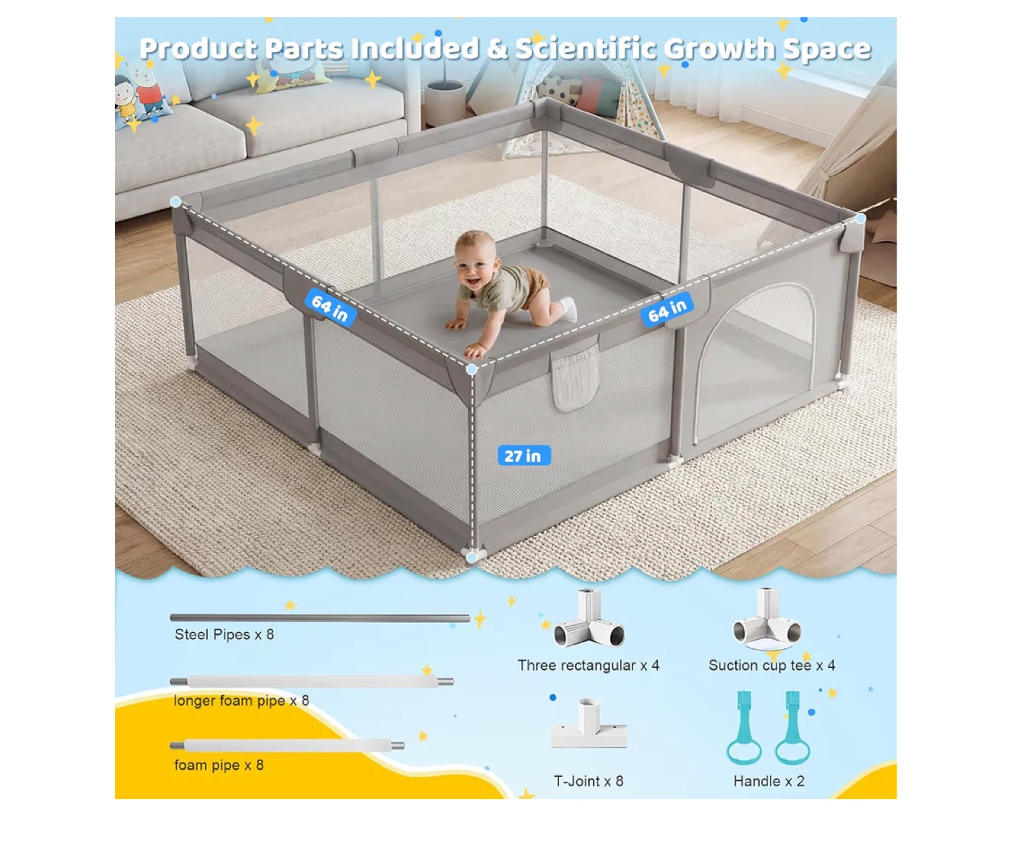 Grey Playpen for Babies & Toddlers - photo 2