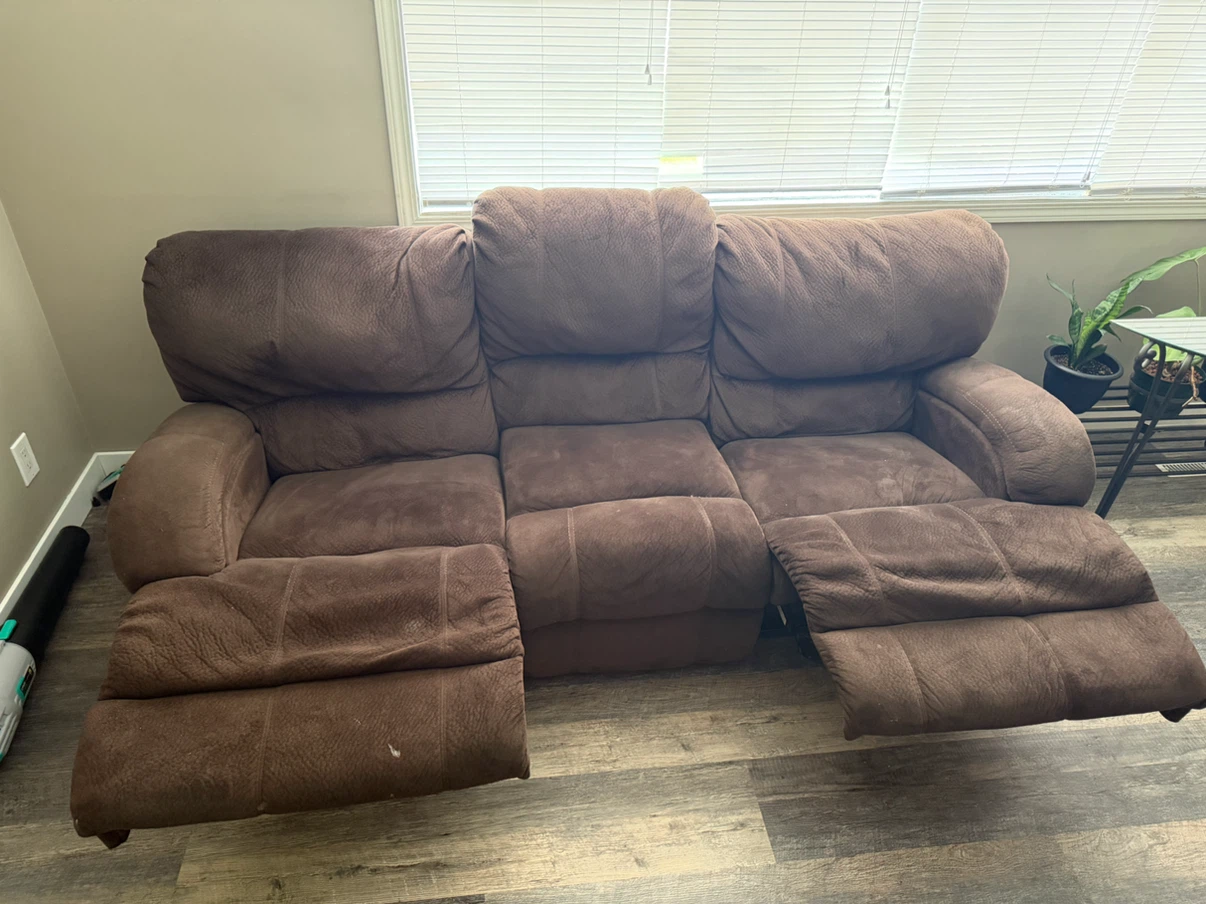 Brown Reclining Sofa