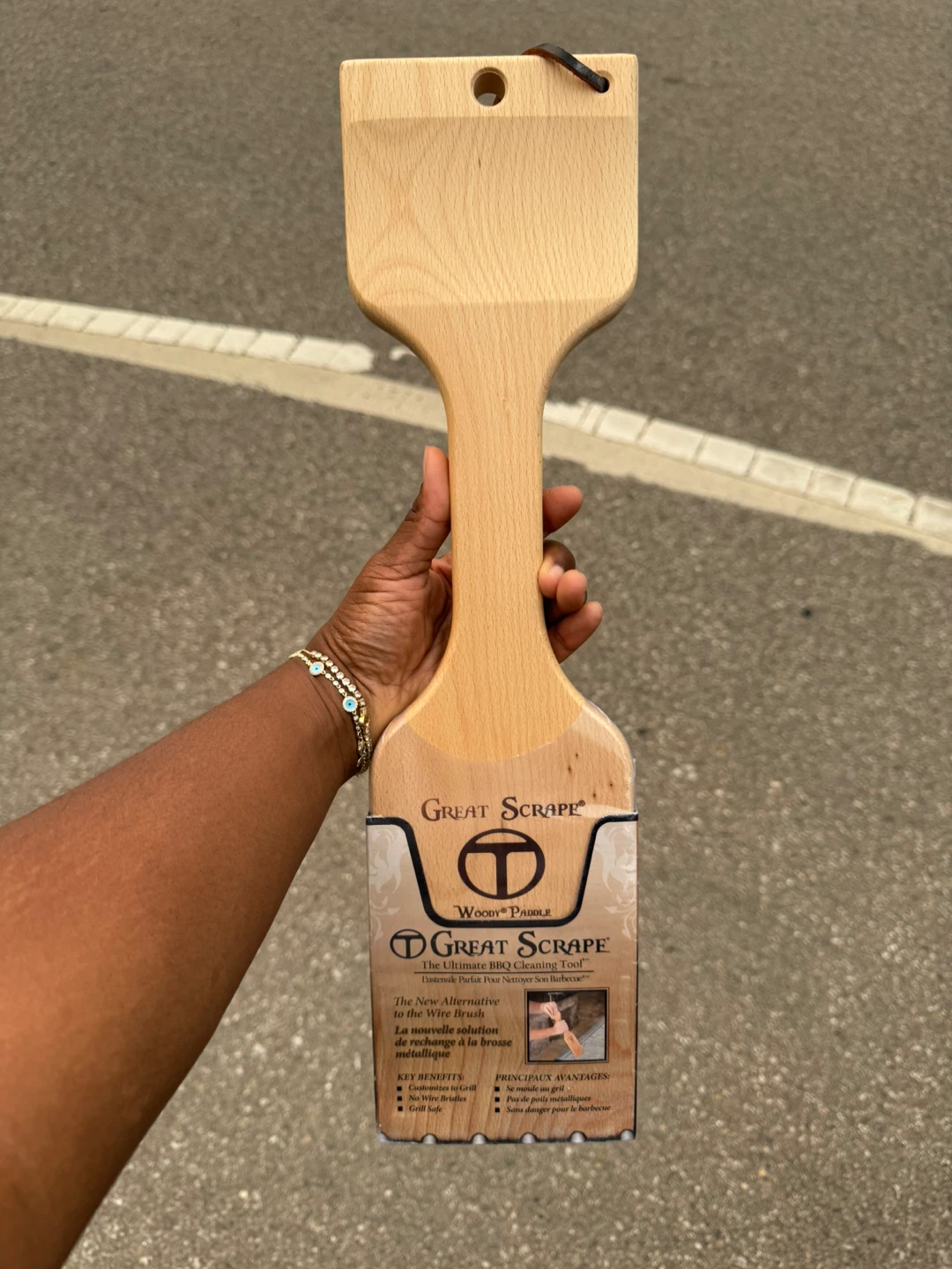 Great Scrape Woody Paddle BBQ Grill Scraper - photo 2