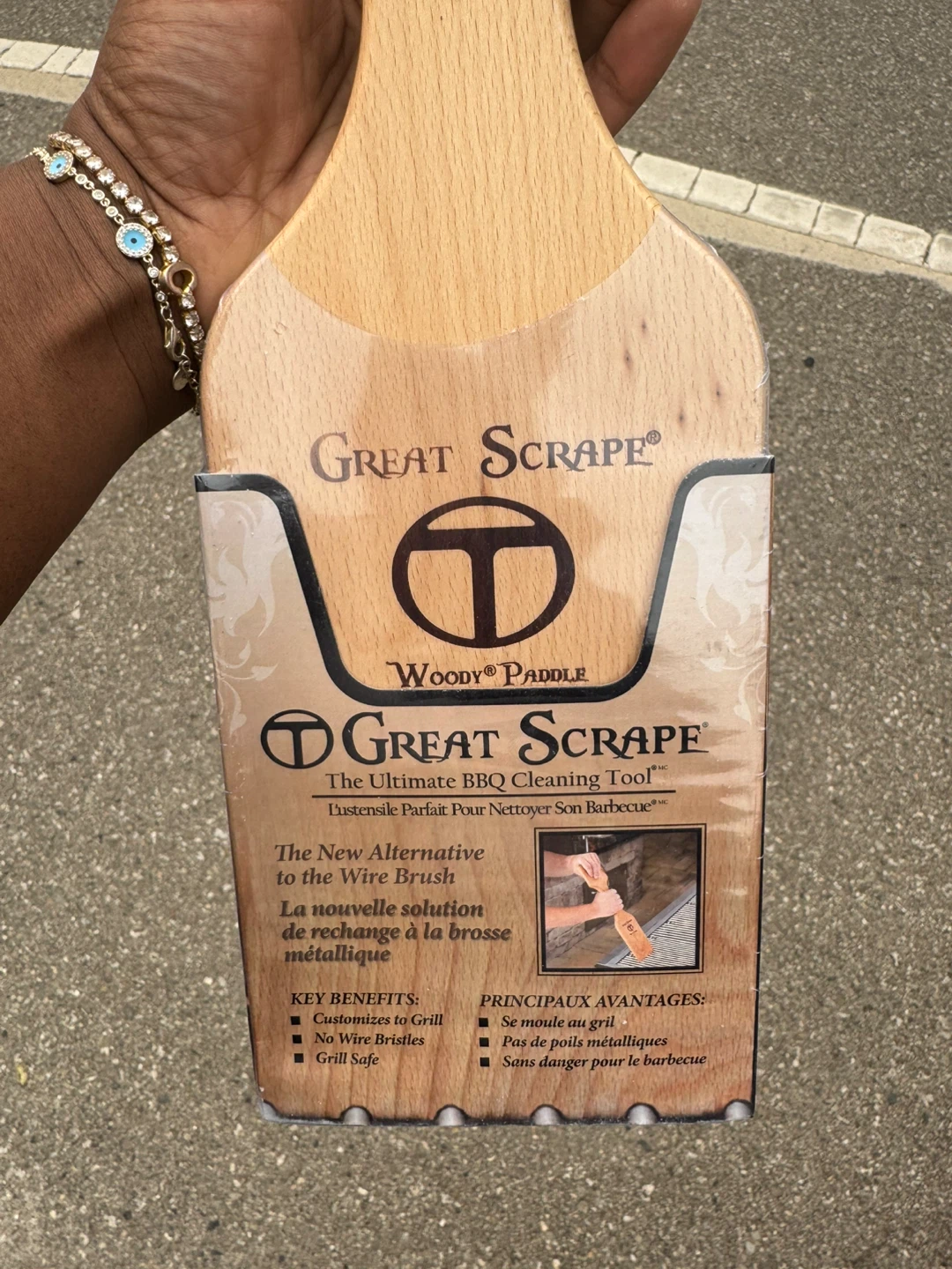 Great Scrape Woody Paddle BBQ Grill Scraper