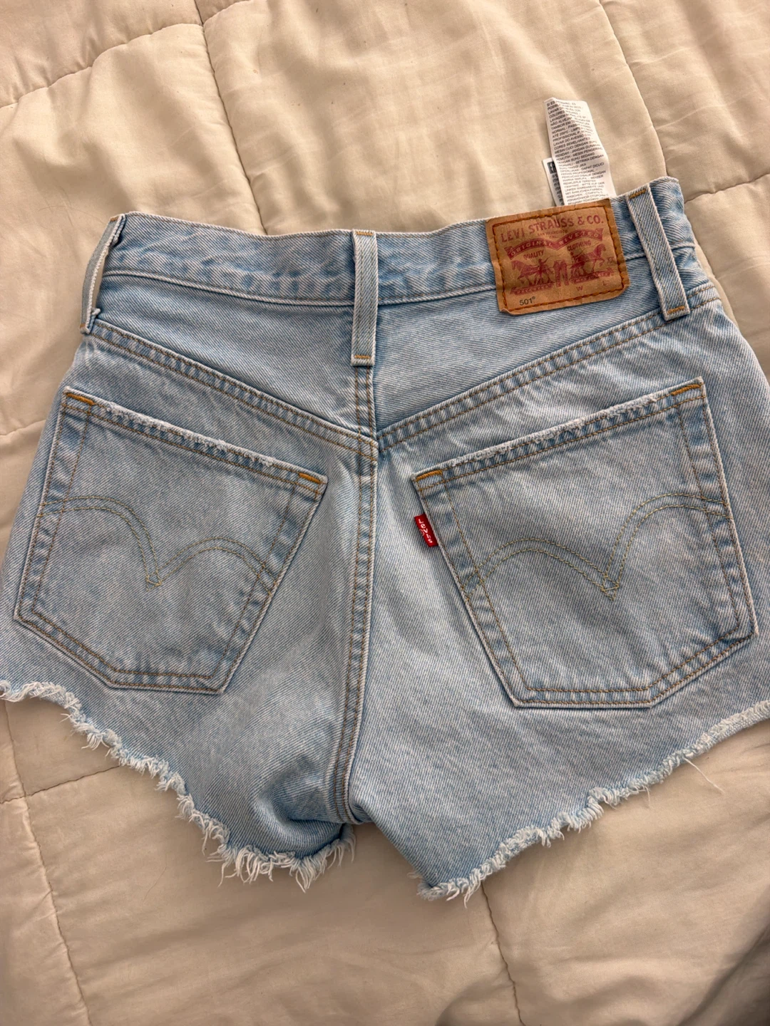 Levi's 501 Light Wash Distressed Denim Shorts Women's Size 24 - photo 2