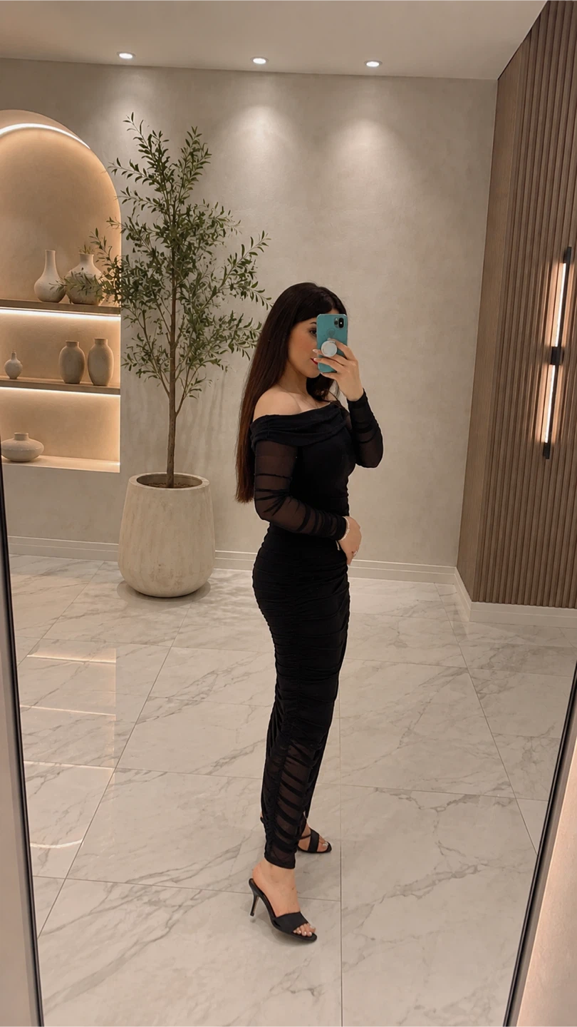Black Off-the-Shoulder Ruched Dress - photo 2