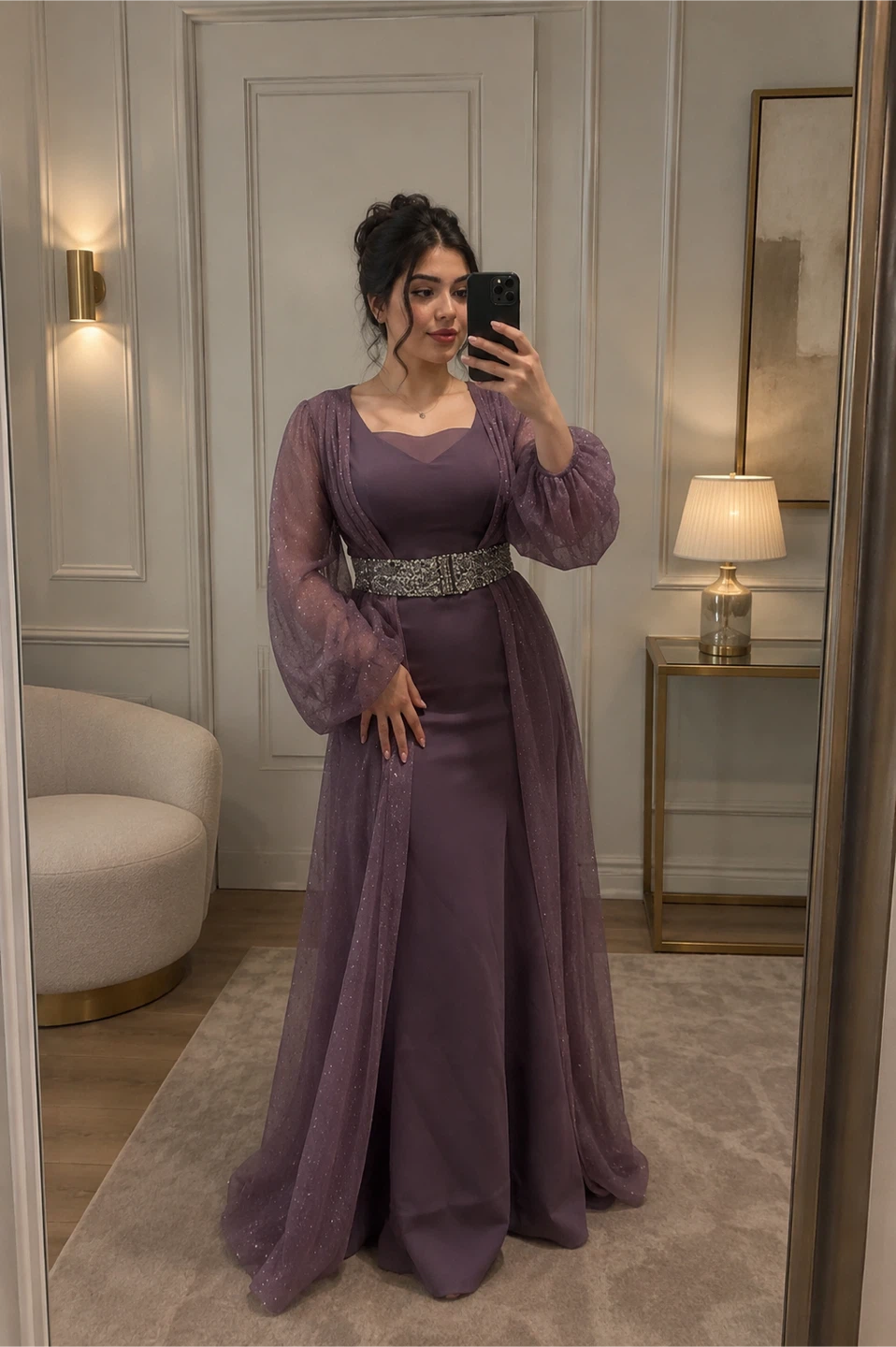 Sparkly Mauve Evening Gown