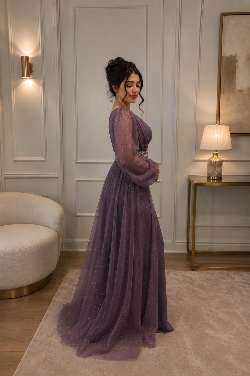 Sparkly Mauve Evening Gown - photo 2