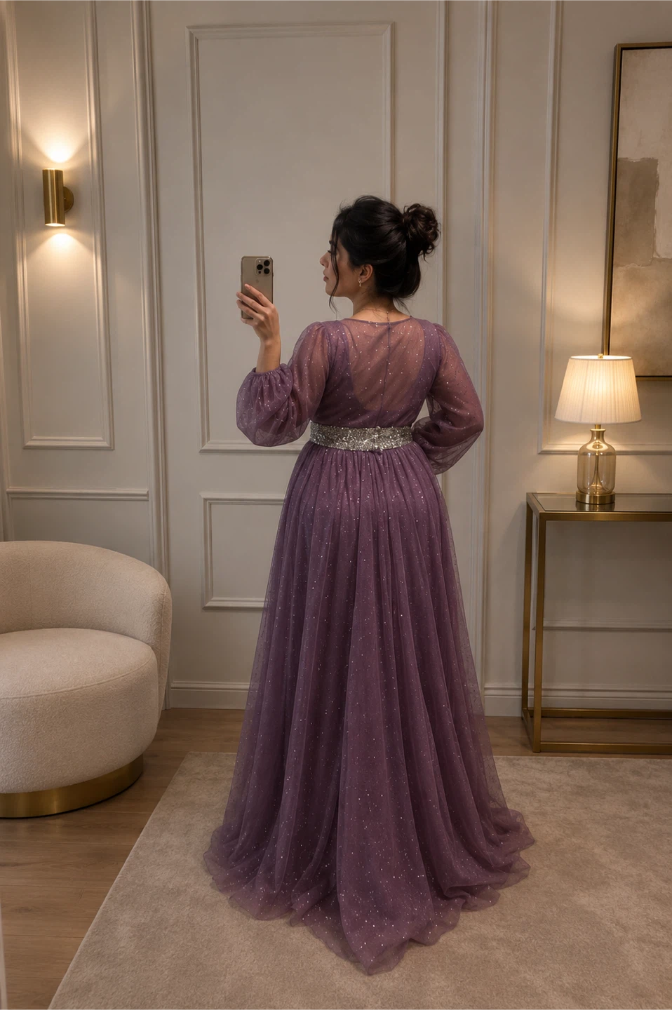 Sparkly Mauve Evening Gown - photo 3