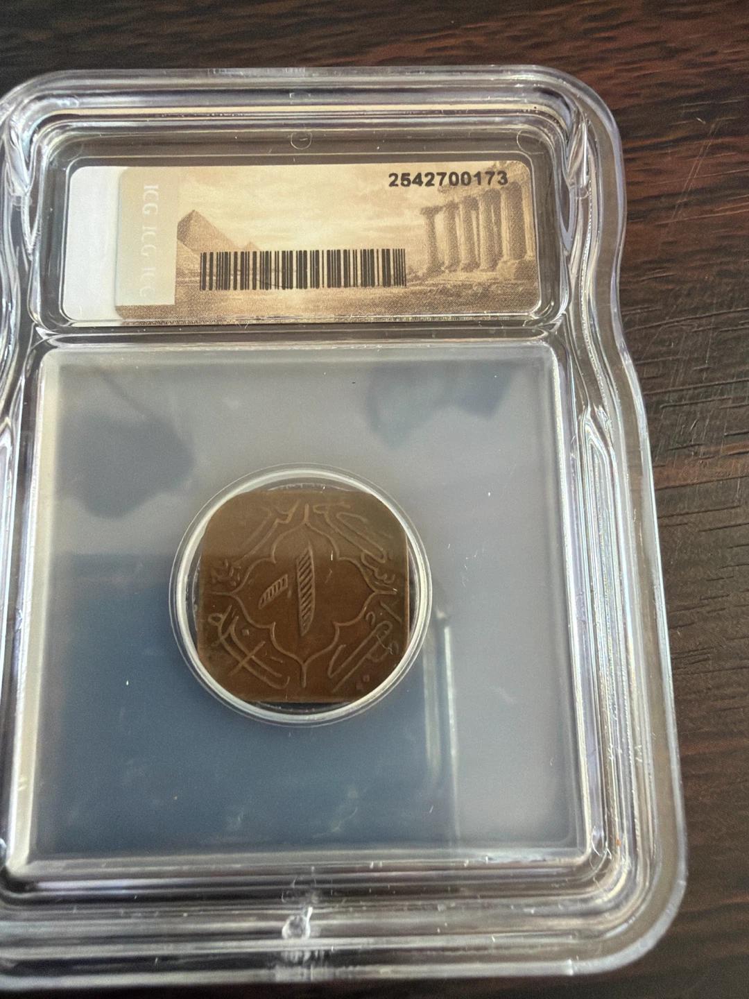 1919-1948 ICG Genuine 1 Anna Hyderabad Square Coin - photo 2