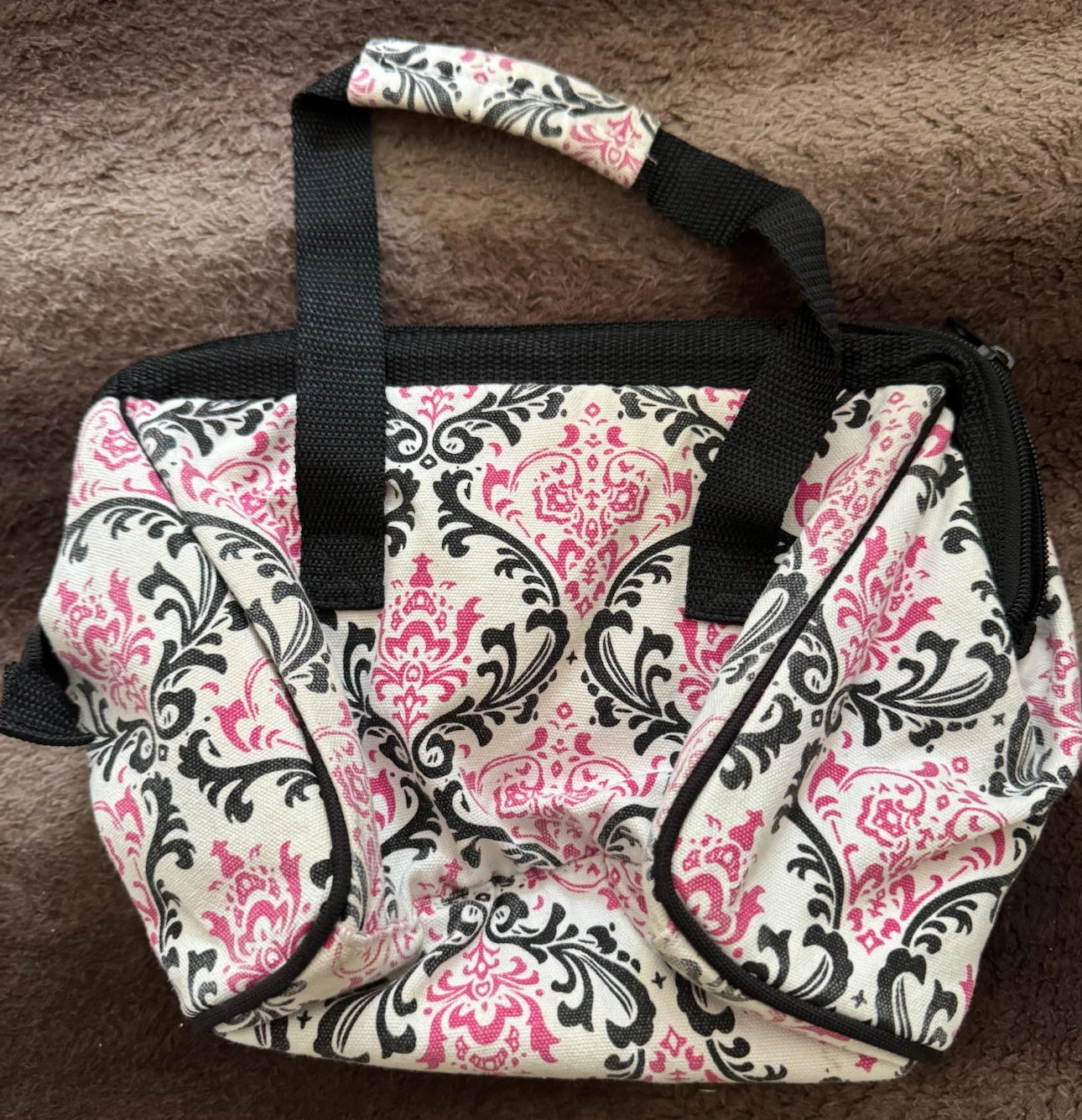 Small tote bag with damask pattern - photo 2