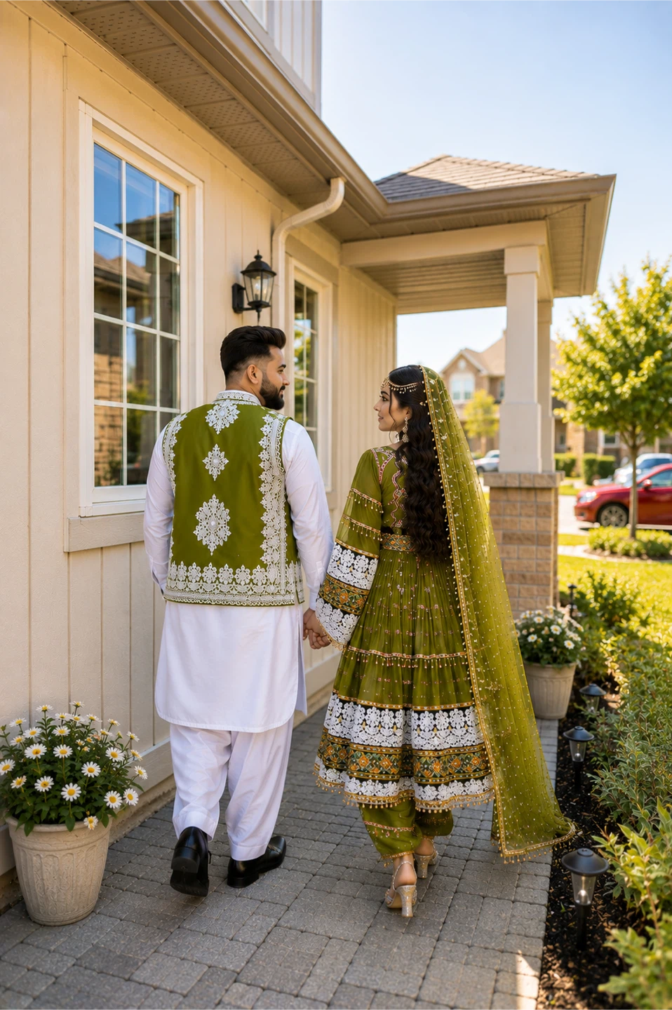 Traditional Afghan Wedding Attire for Couple - photo 2