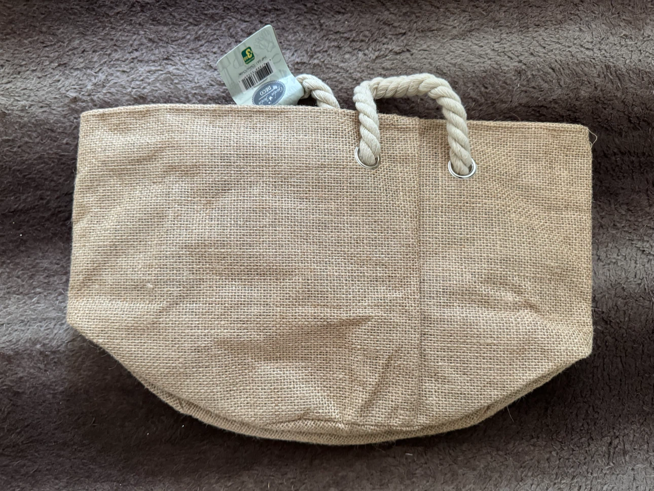 Jute Tote Bag with Rope Handles