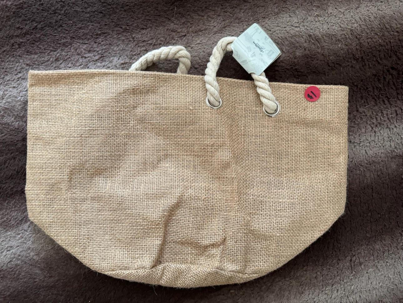 Jute Tote Bag with Rope Handles - photo 2