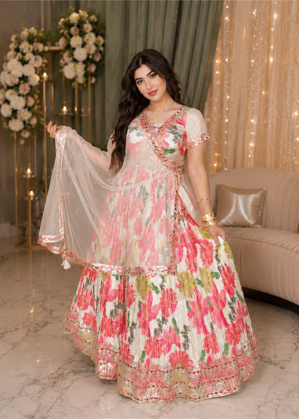 Floral Print Lehenga with Dupatta - photo 2