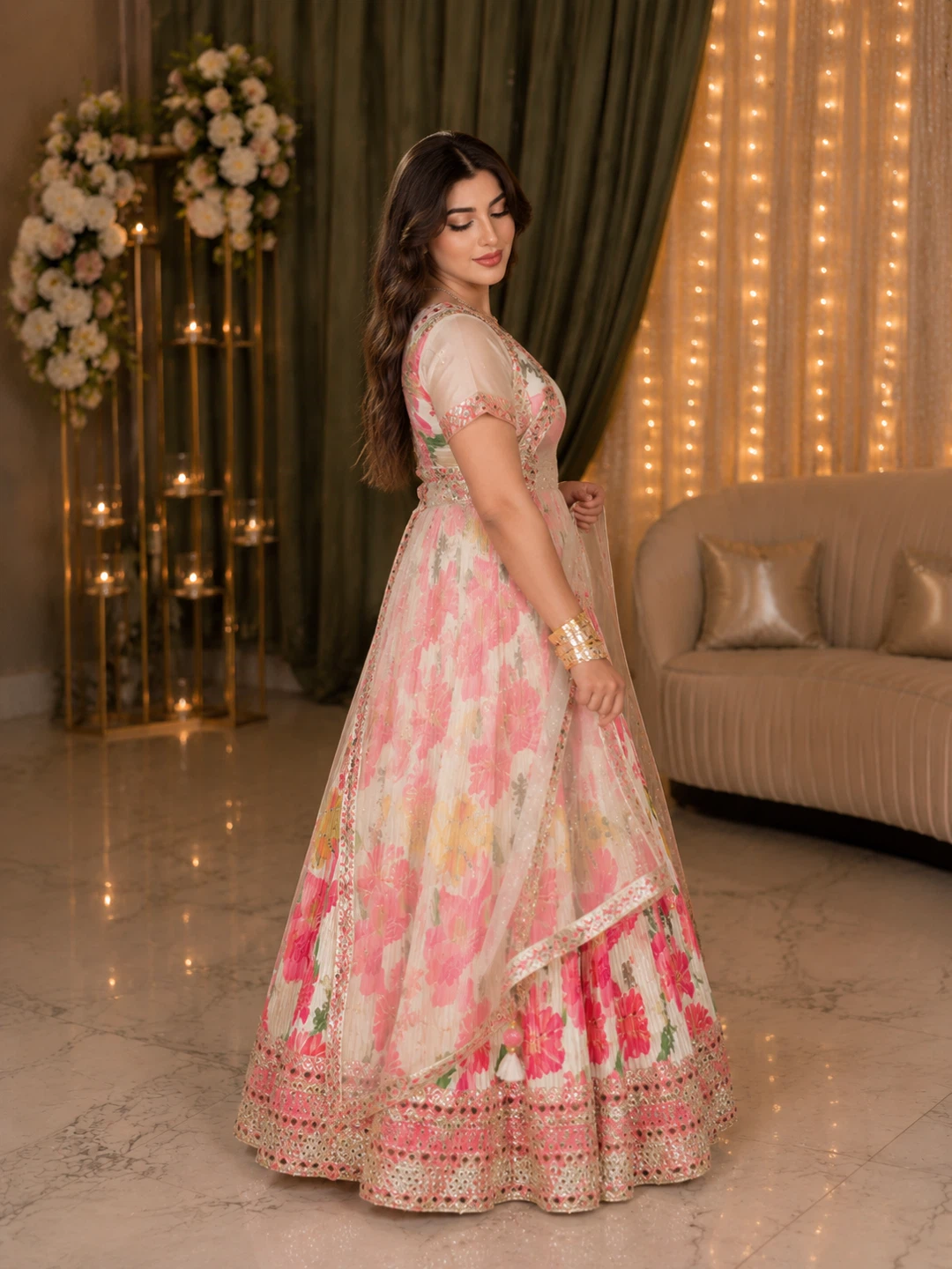 Floral Print Lehenga with Dupatta - photo 3