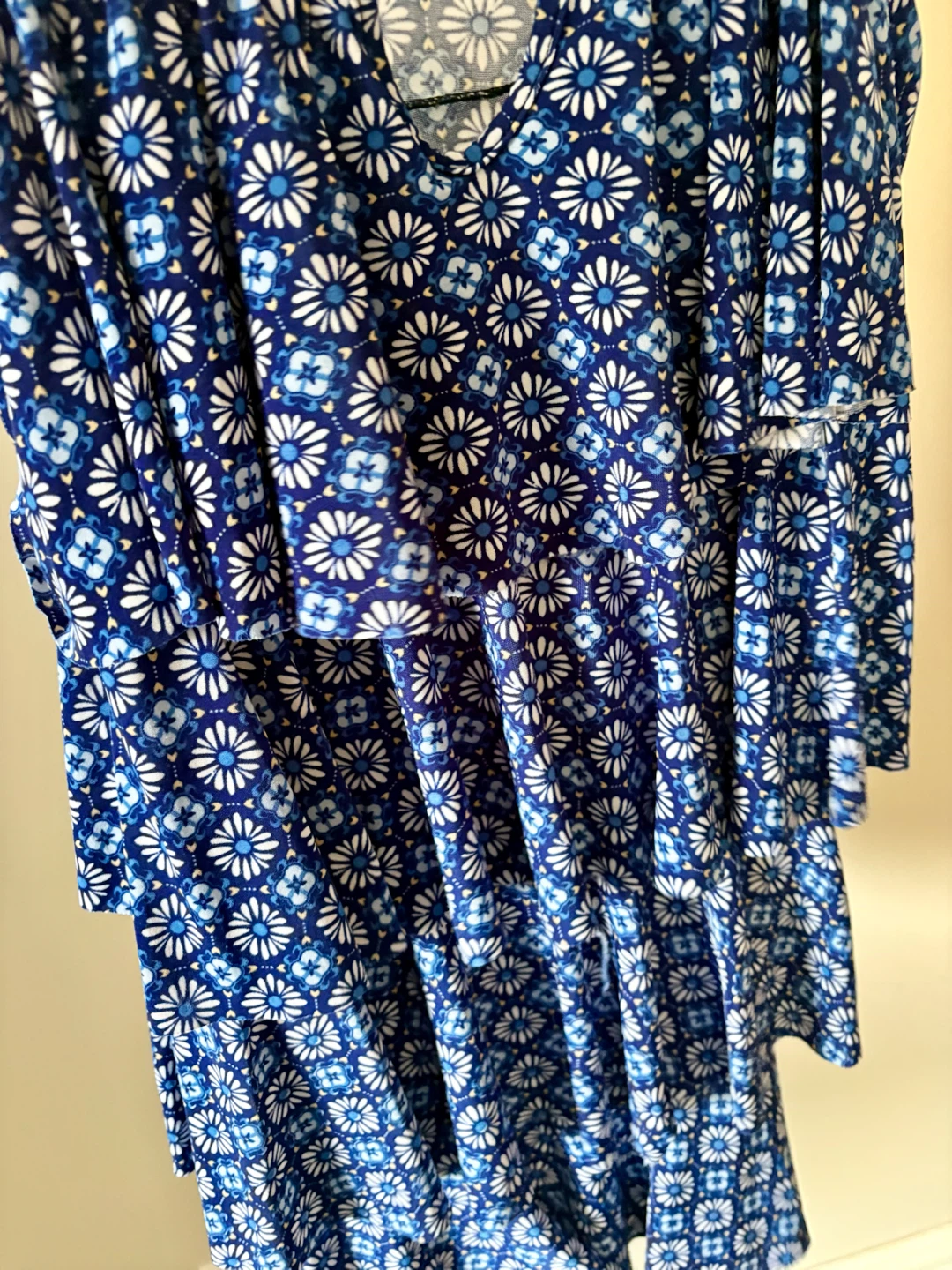 Blue Floral Ruffle Cami top size M