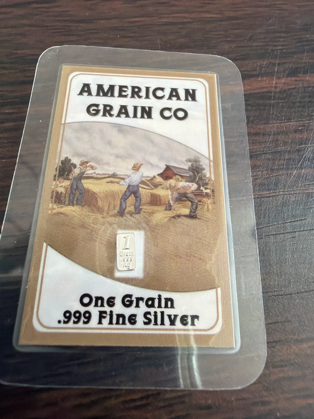 American Grain Co .999 Fine Silver One Grain Bar