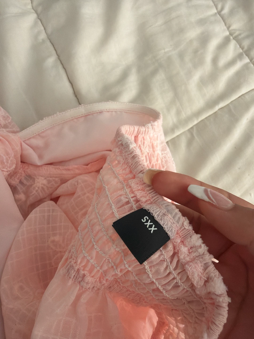 SHEIN Pink Embroidered Smocked Top - photo 3