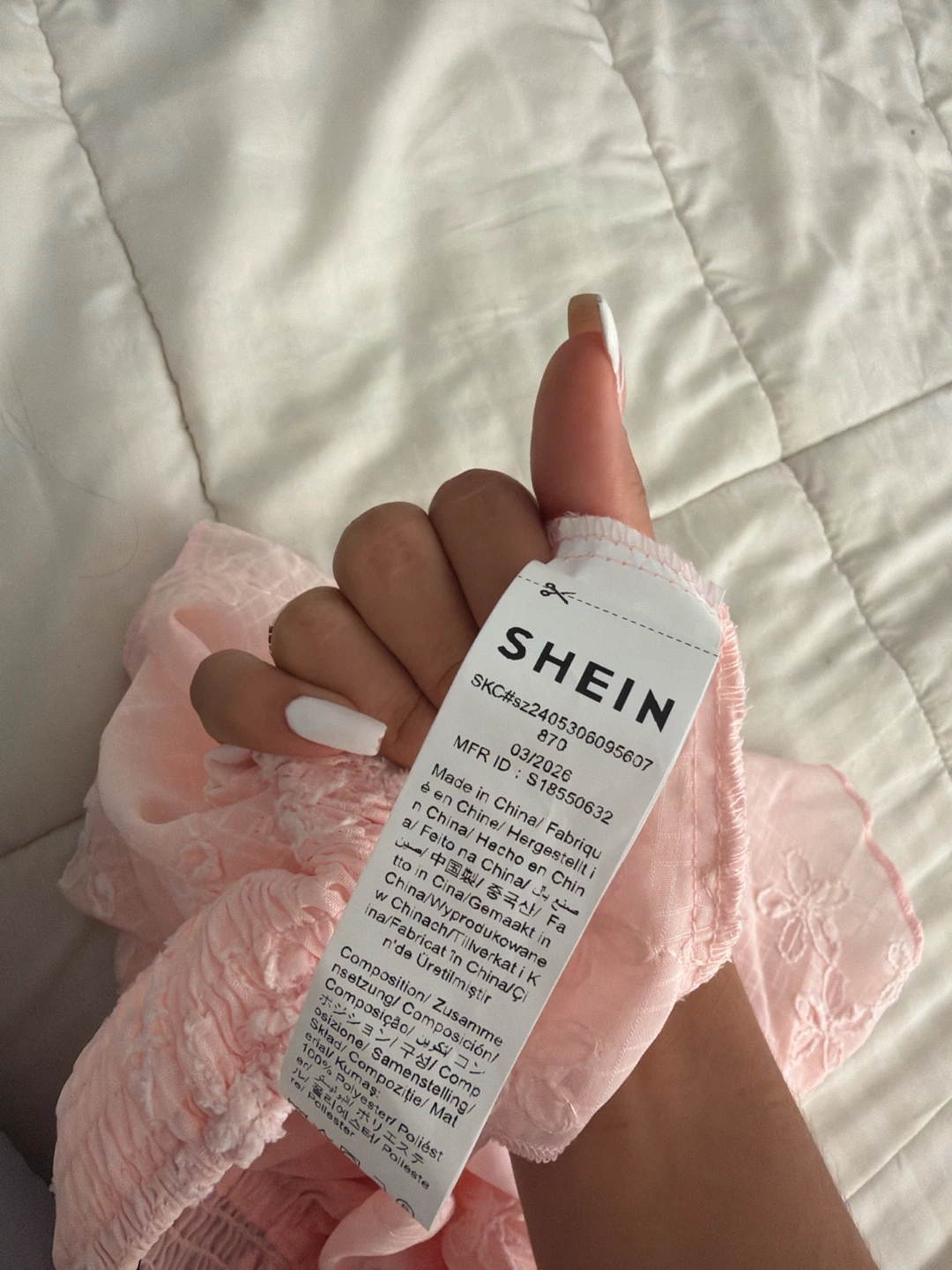 SHEIN Pink Embroidered Smocked Top - photo 4