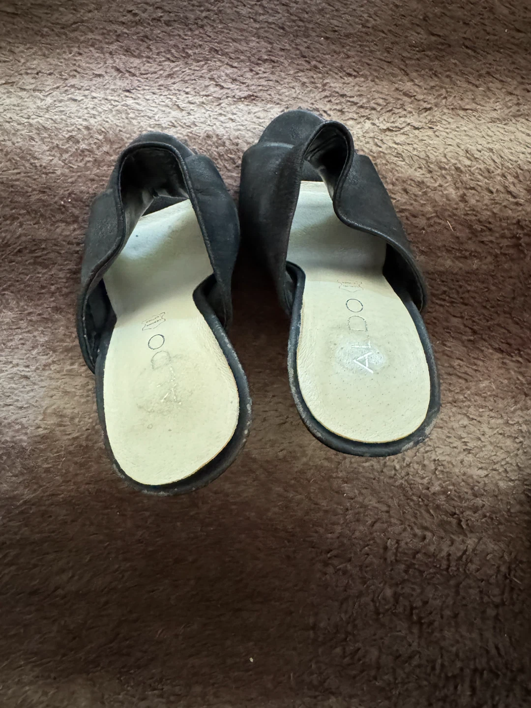 ALDO Black Suede Mule Heels Genuine Leather - photo 2