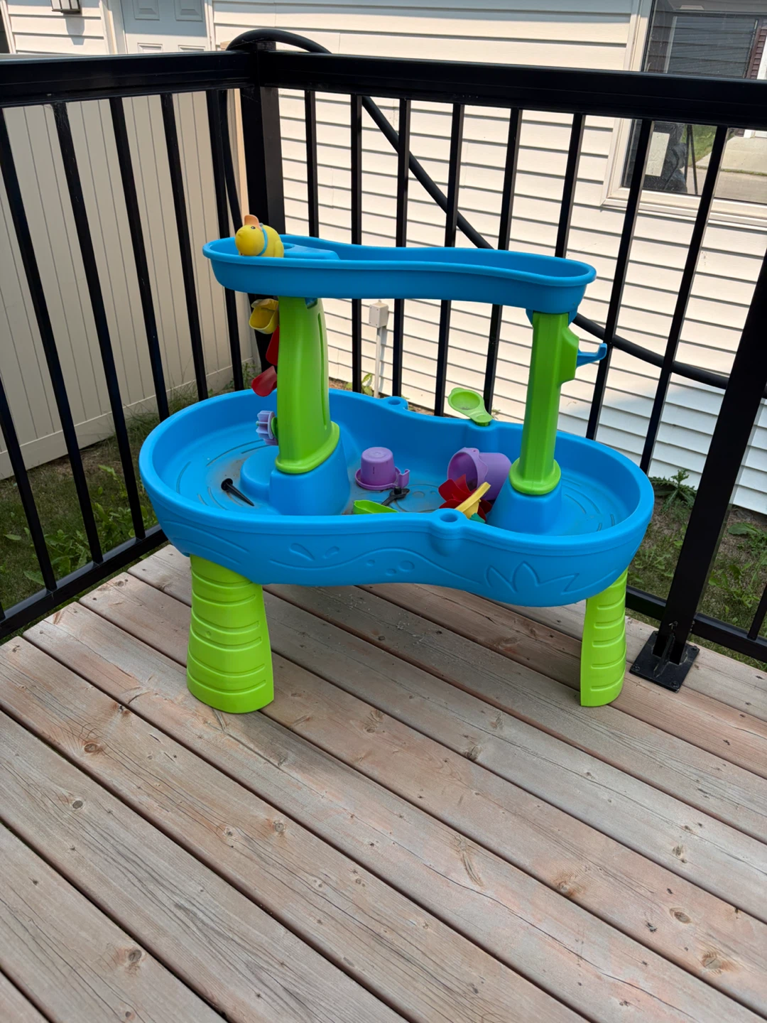 Blue and Green Water Play Table with Accessories