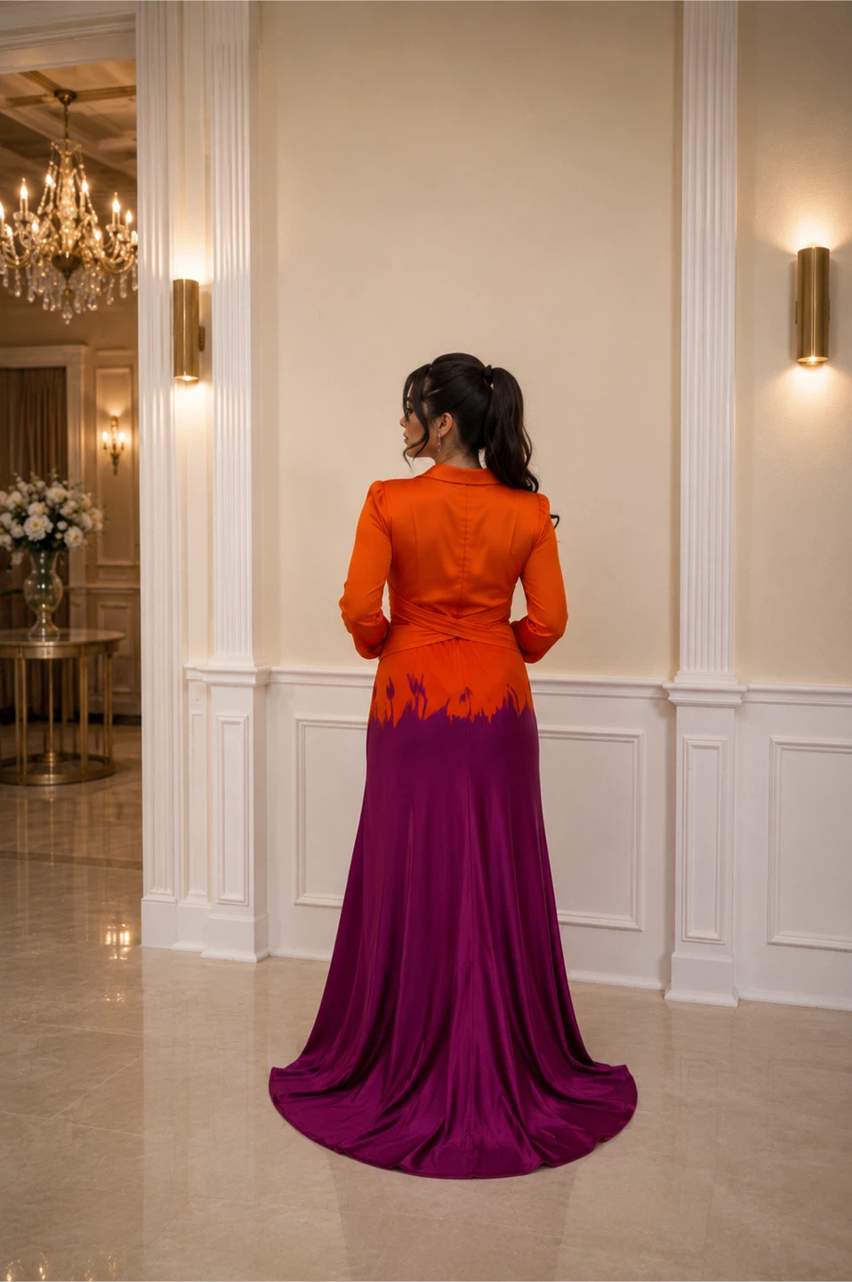 Two-tone maxi dress - photo 3