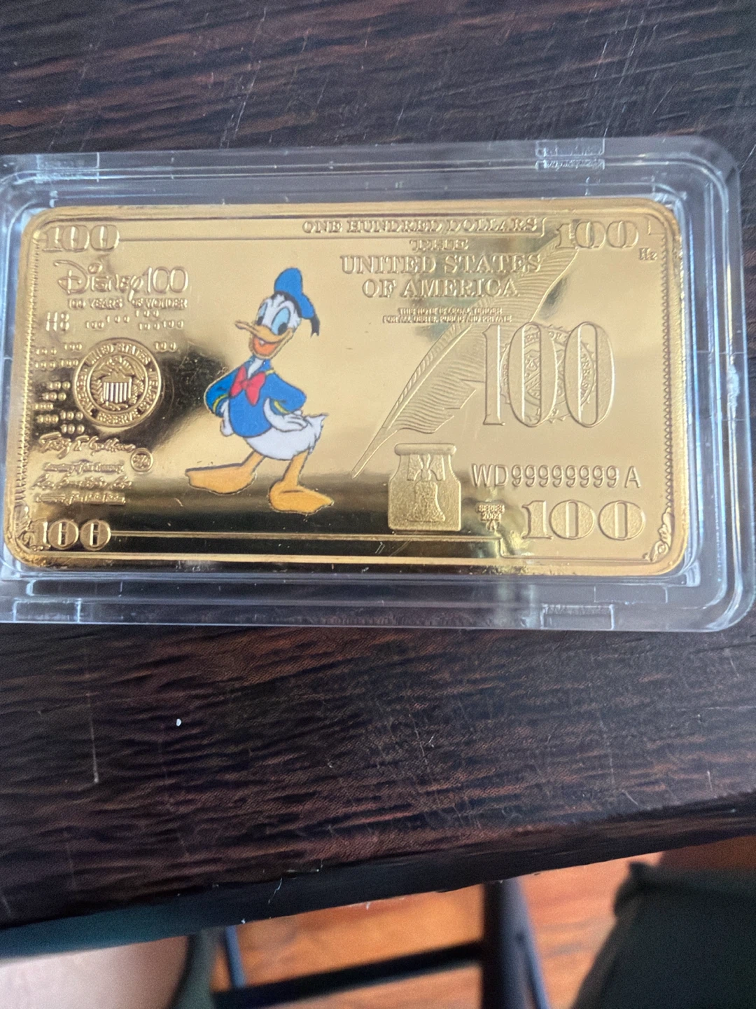 Disney 100 Years of Wonder Donald Duck Gold Bar - photo 2