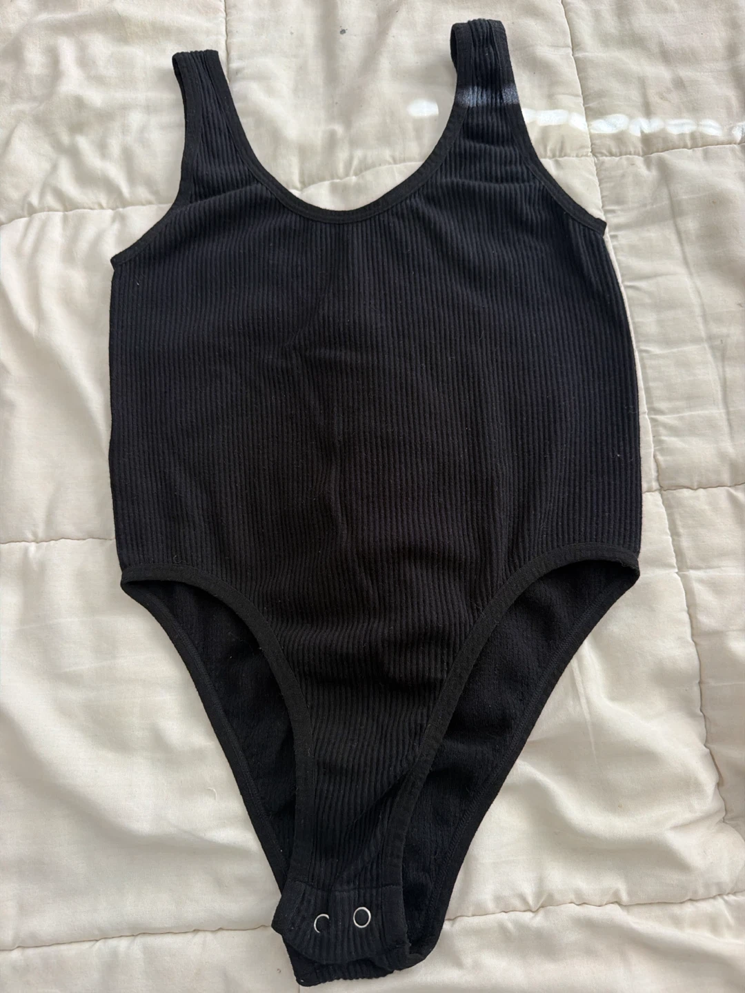 Bloom Seasons Black Ribbed Bodysuit