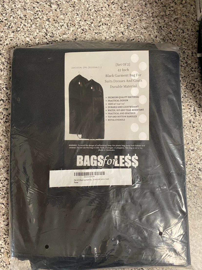 Bagsforless Black Garment Bags (Set of 2) - photo 4