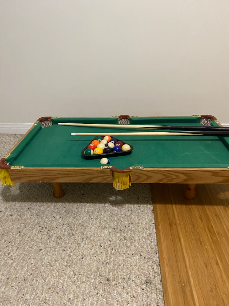 Mini Pool Table with Cues and Balls