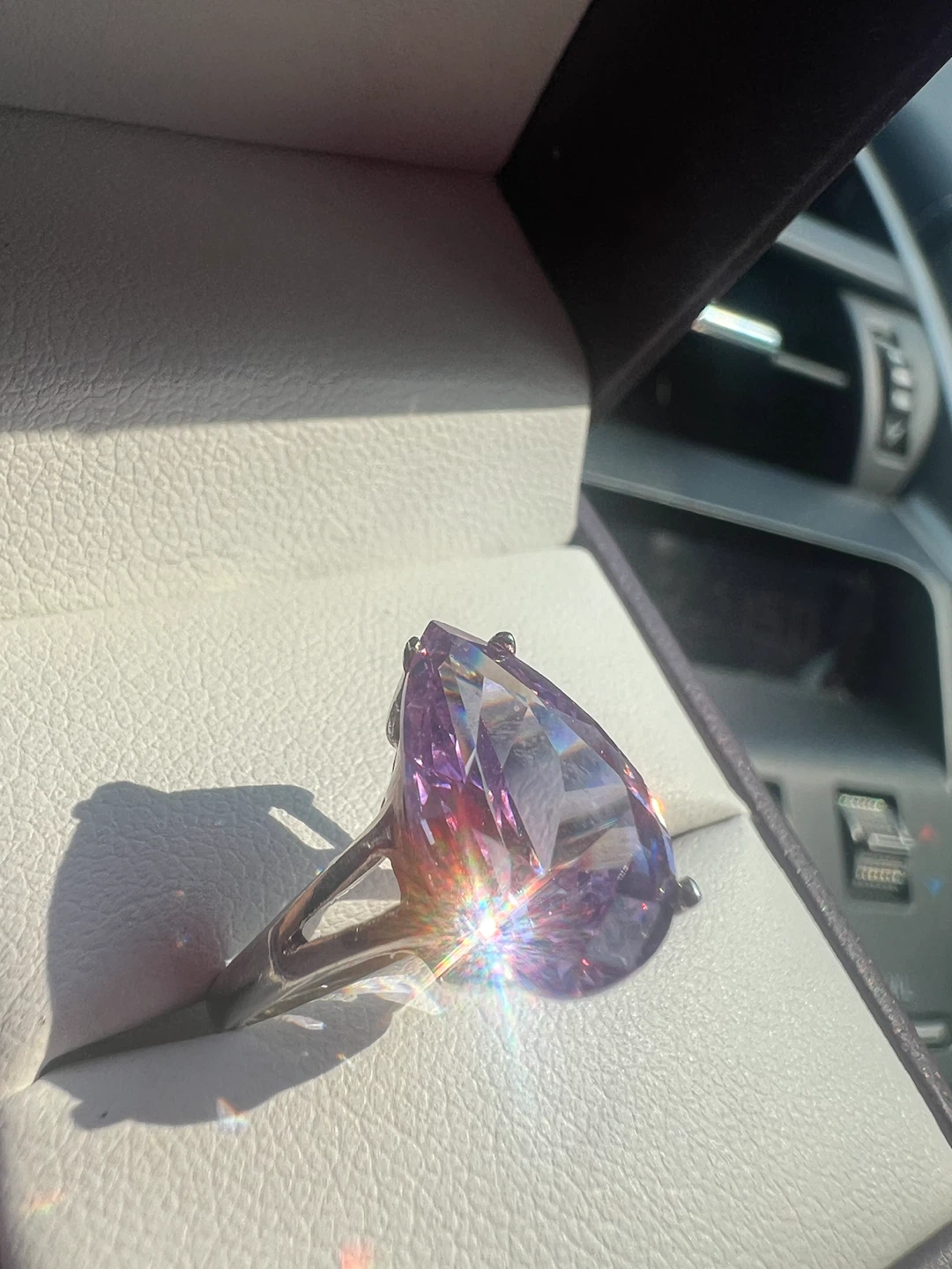 925 Pear Cut Brazilian amethyst  Ring Sterling Silver - photo 4