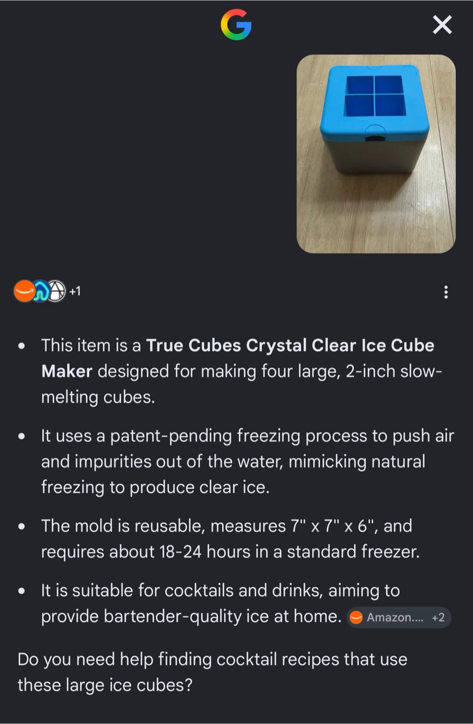 True Cubes Crystal Clear Ice Cube Maker - photo 3