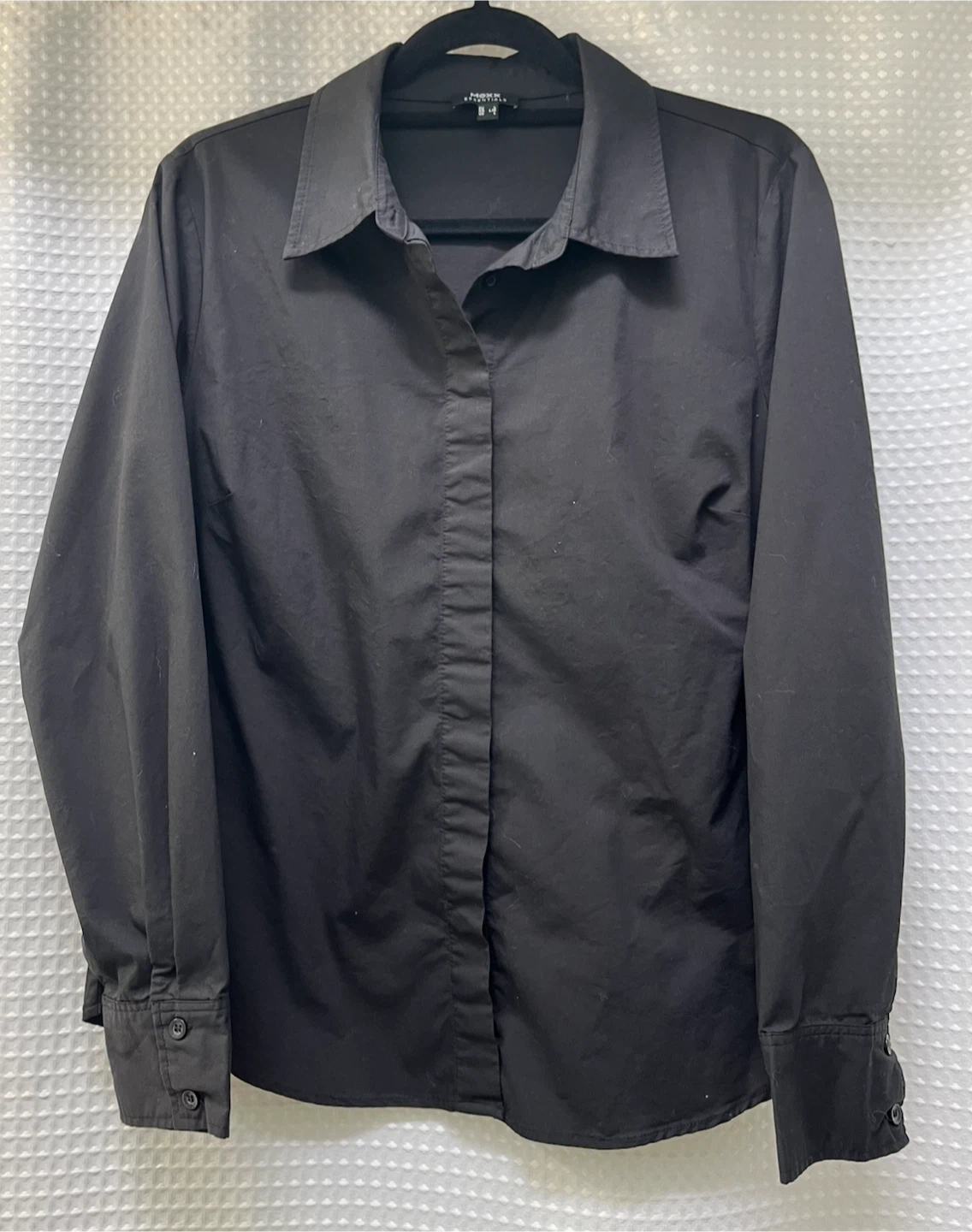 Mexx Essentials Black Button-Up Shirt - Size L/G