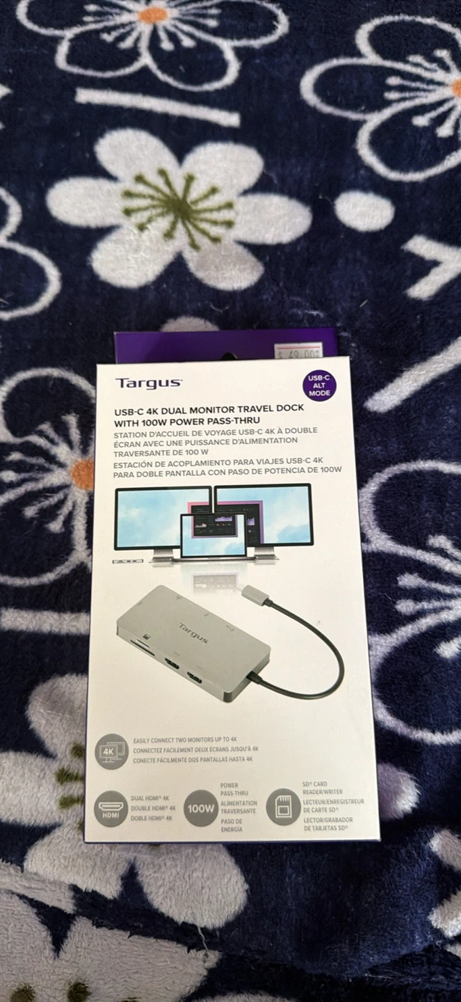 Targus USB-C 4K Dual Monitor Dock with 100W Power Pass-Thru