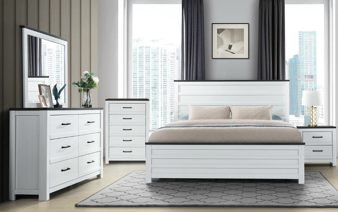 White and Black Bedroom Set