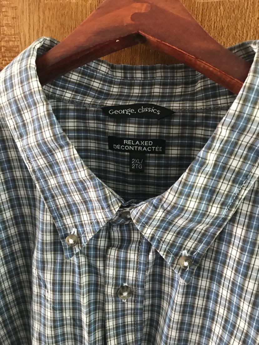 George Classics Plaid Button-Down Shirt - 2XL