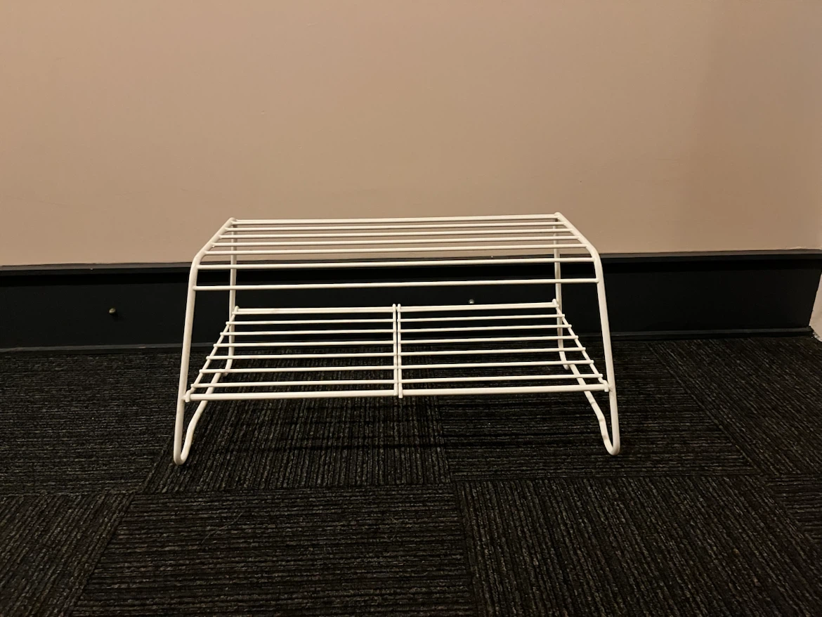 White Metal 2-Tier Shoe Rack