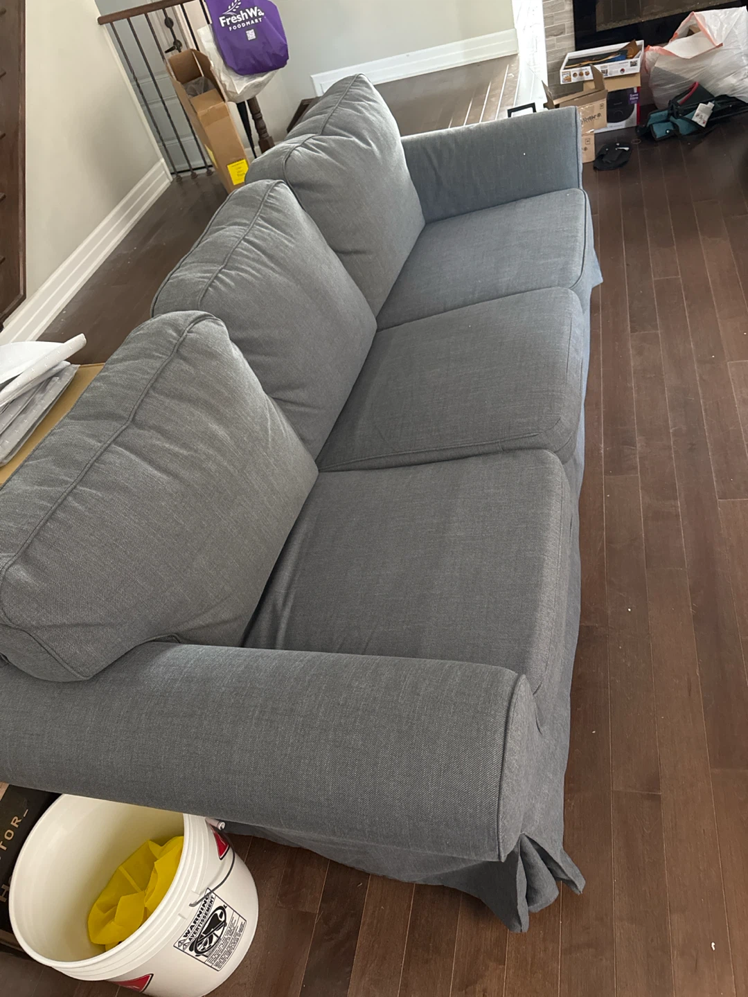 Grey 3 seater sofa，good condition - photo 2
