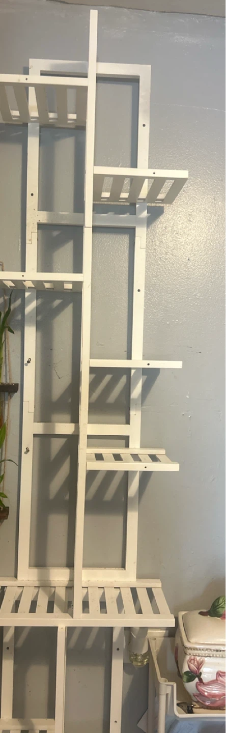 White tiered plant stand