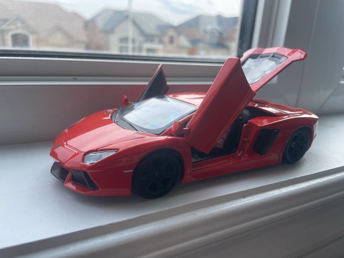 Red Lamborghini Aventador Toy Car