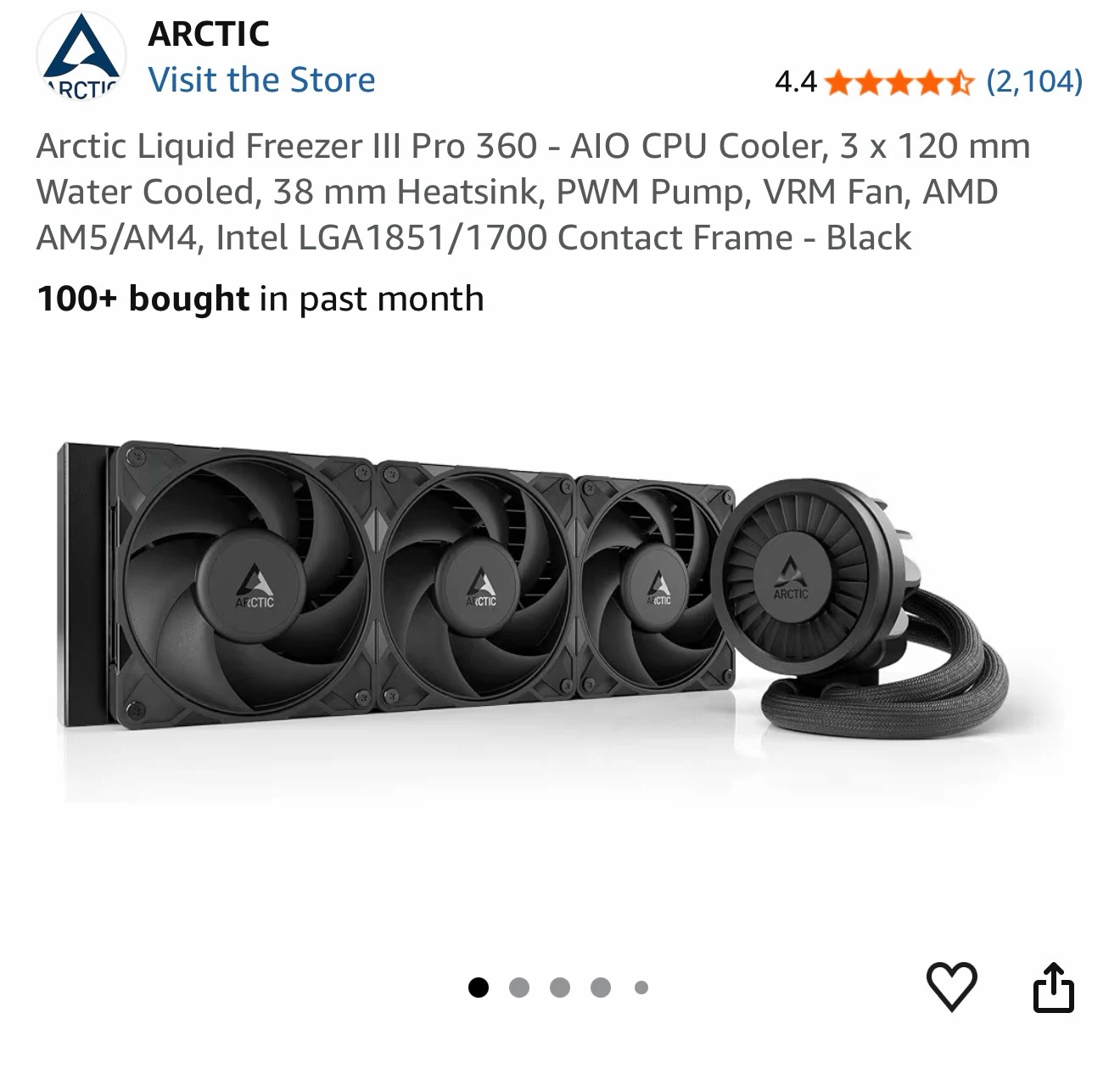 Arctic Liquid Freezer III Pro 360 AIO CPU Cooler - photo 2