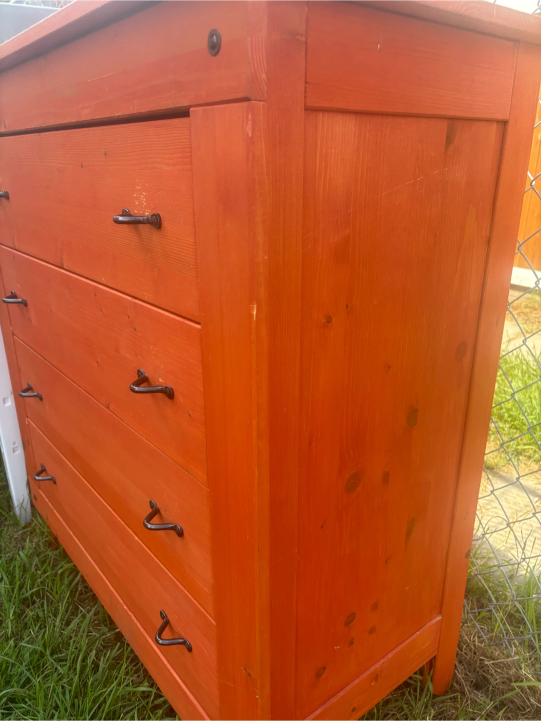 Orange Wooden Dresser - photo 2