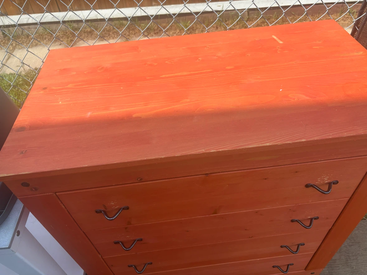 Orange Wooden Dresser - photo 3