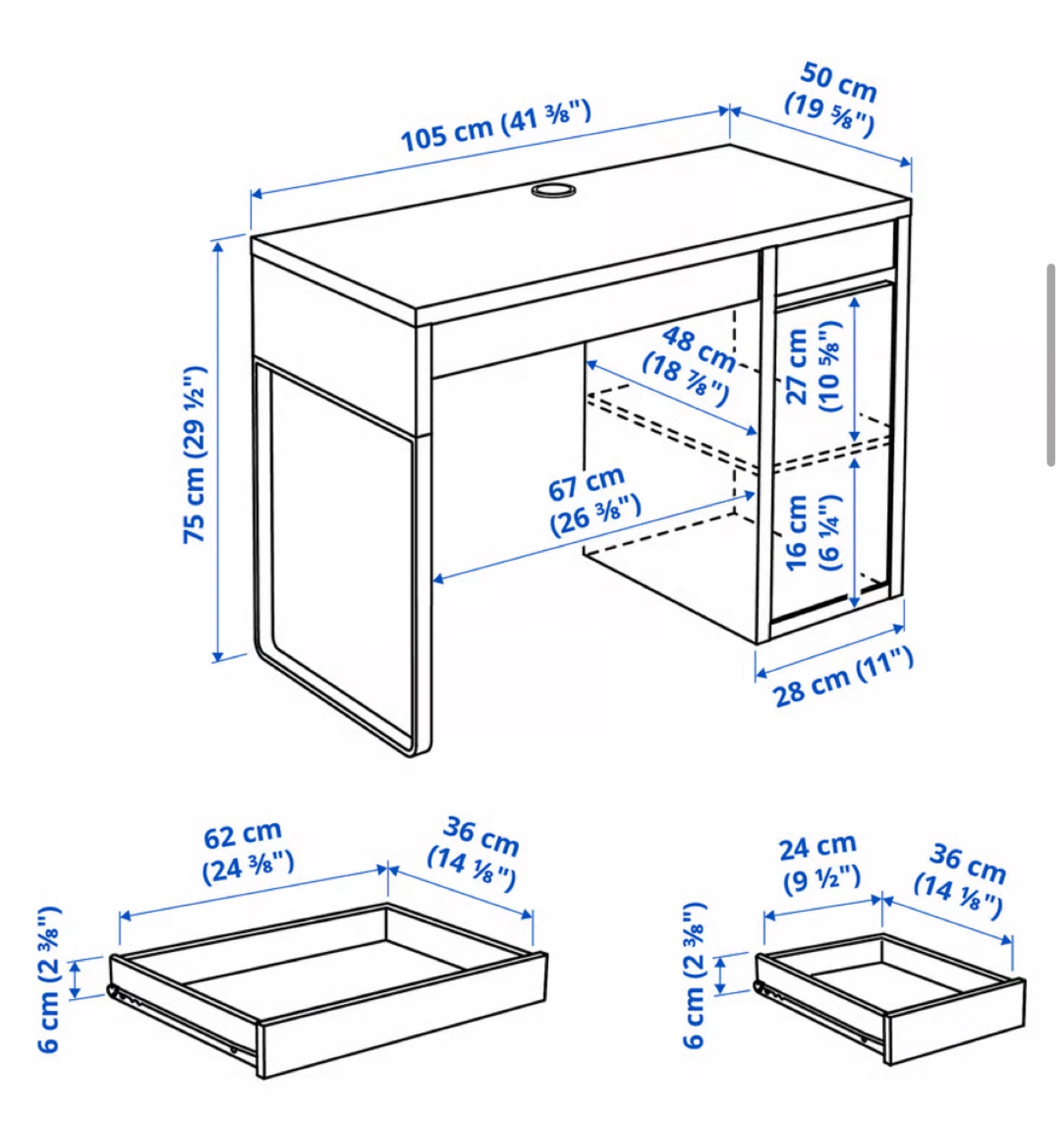 Ikea Micke Desk (White) - Moving Sale - photo 3